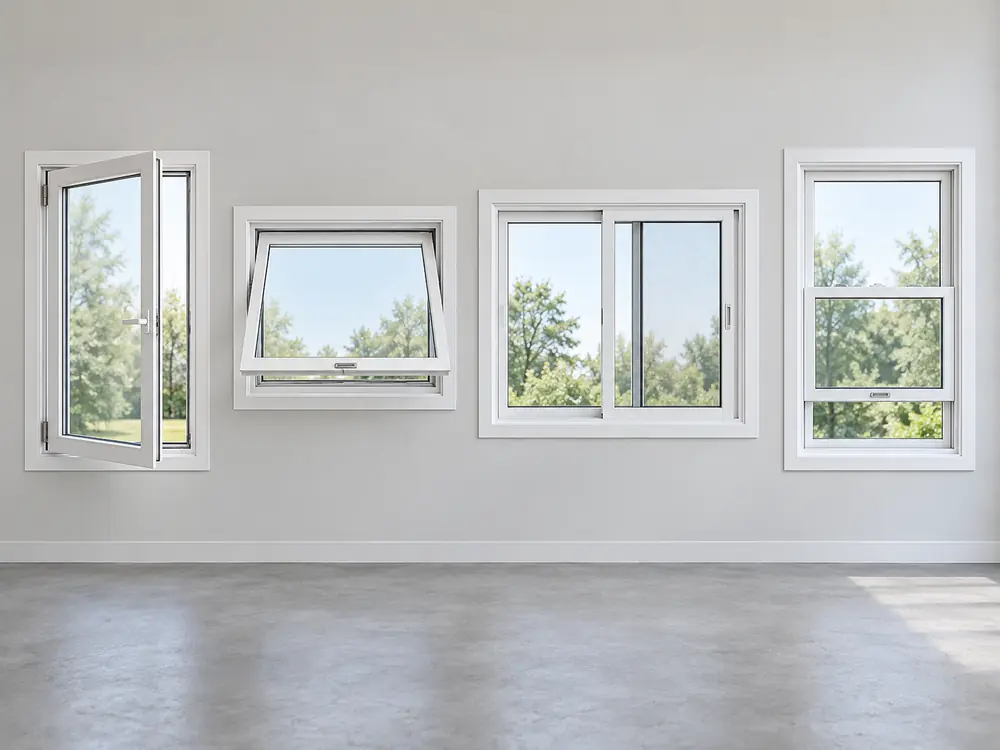 Casement, awning, sliding and double-hung vinyl window styles