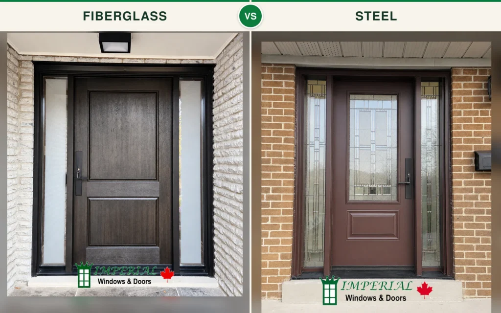 Fiberglass and steel entry doors installed by Imperial Windows and Doors