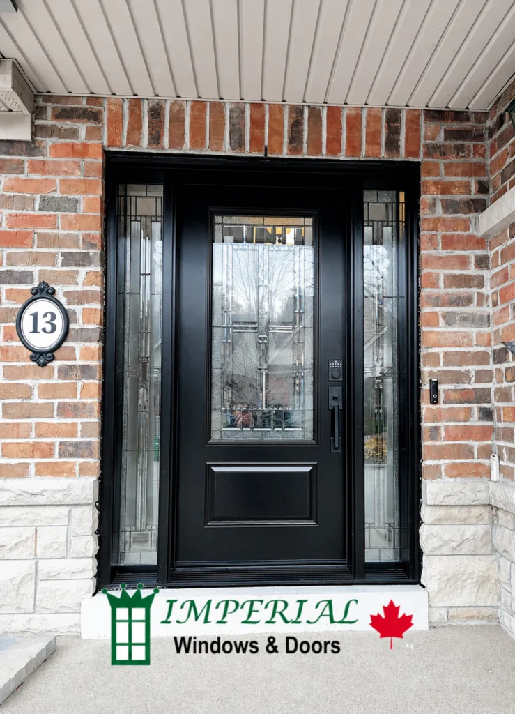Modern steel entry door installed by Imperial Windows and Doors