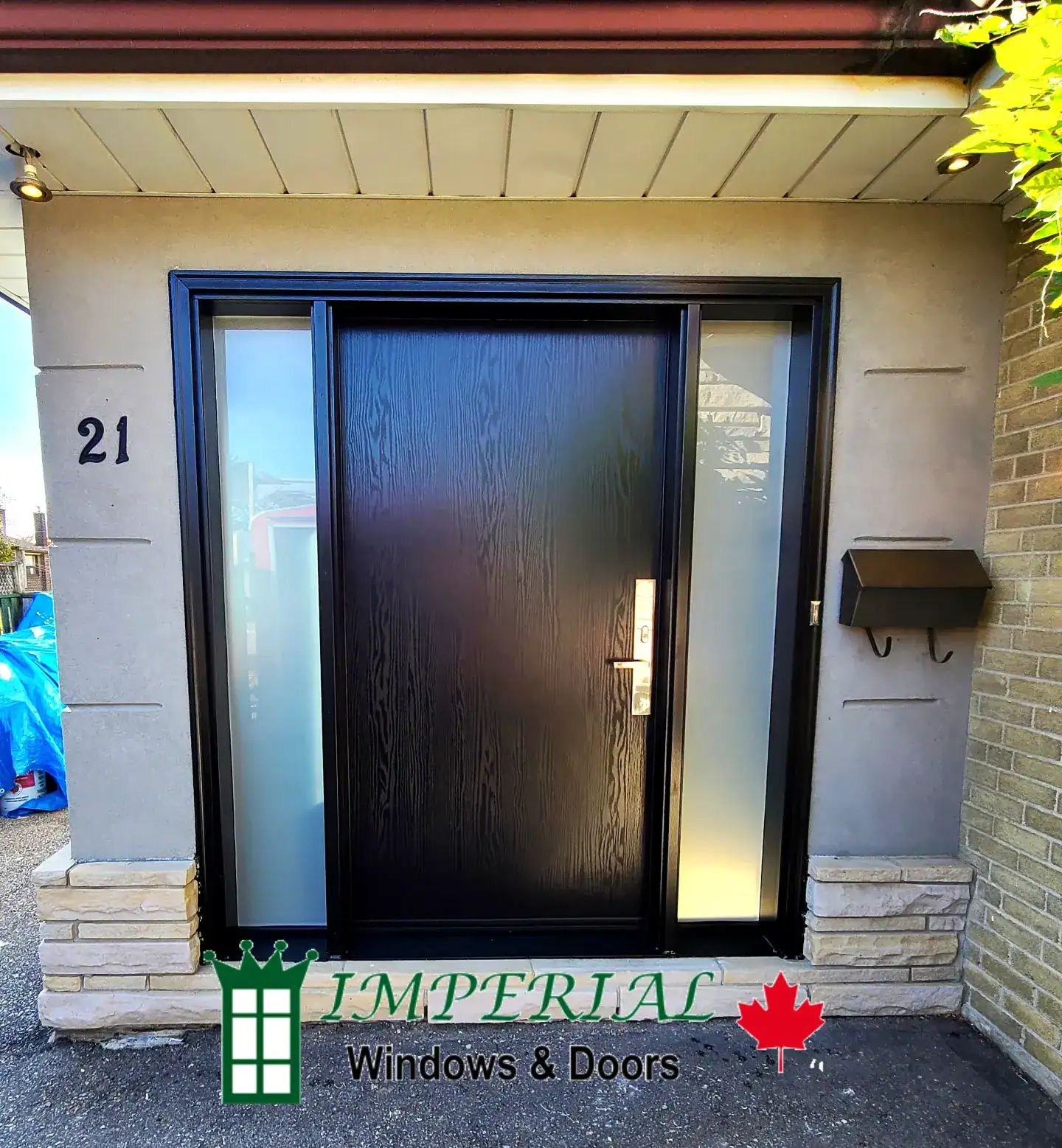 Black Oak Fiberglass Entry Doors