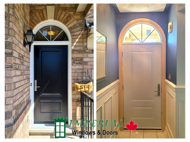 Custom Shaped Black Steel Entry Door in Brampton