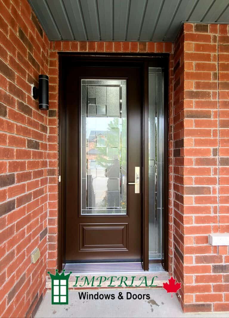 Painted 8ft Door with Decorative Glass Inserts in Richmond Hill