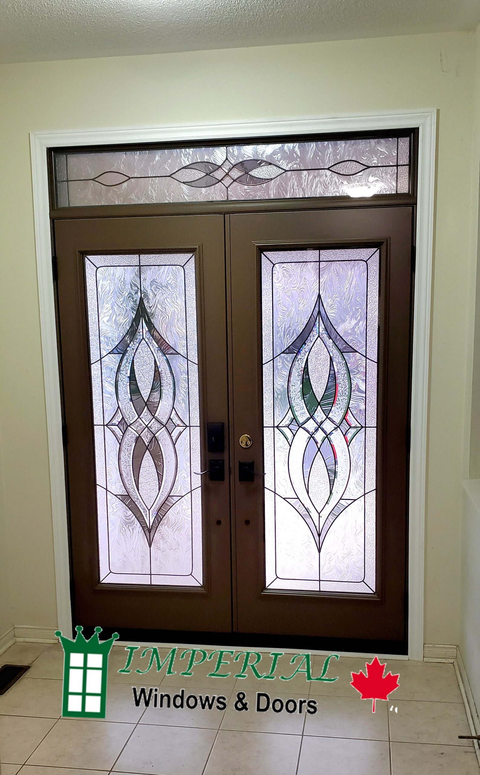 Decorative Glass Door and Transom