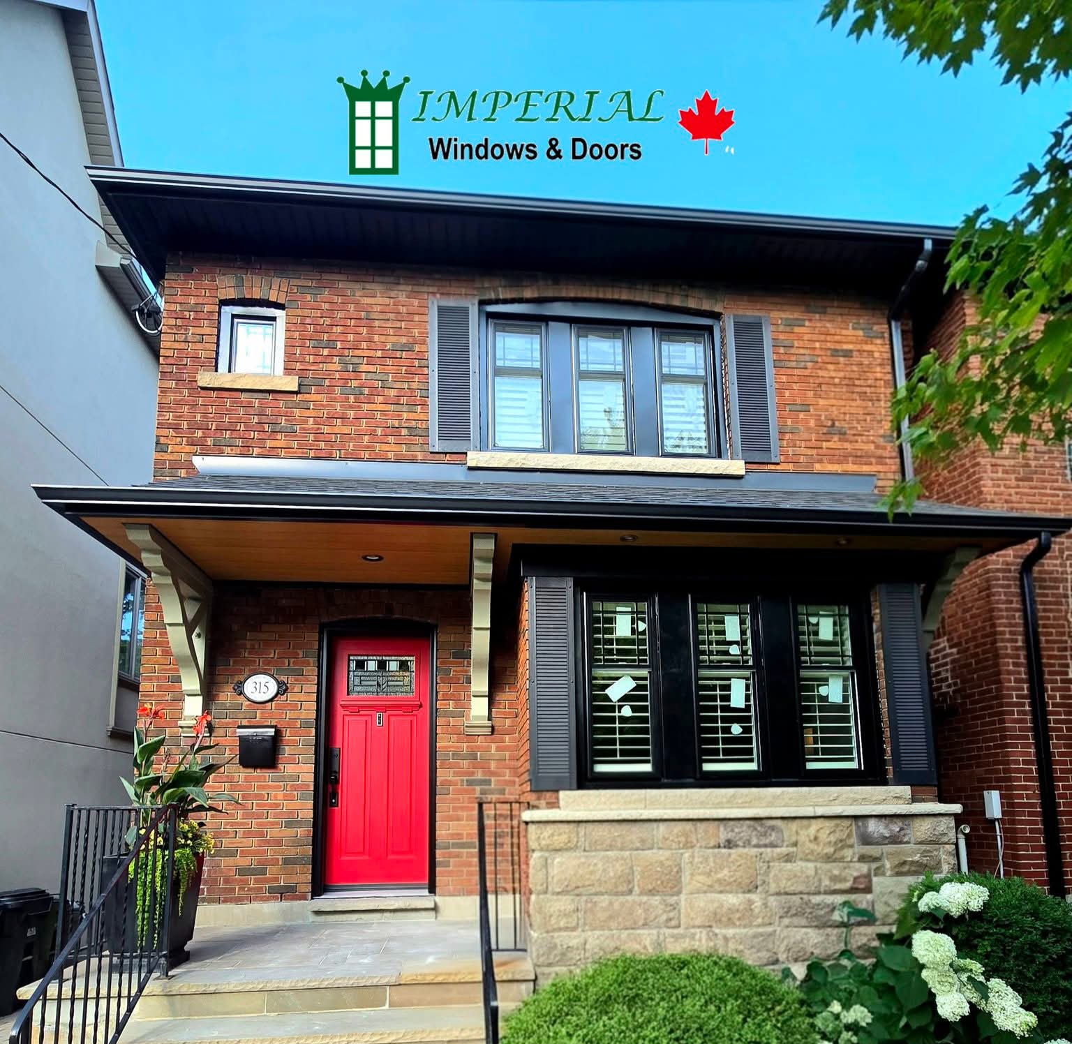 Toronto homeowner comparing replacement window options for a brick house