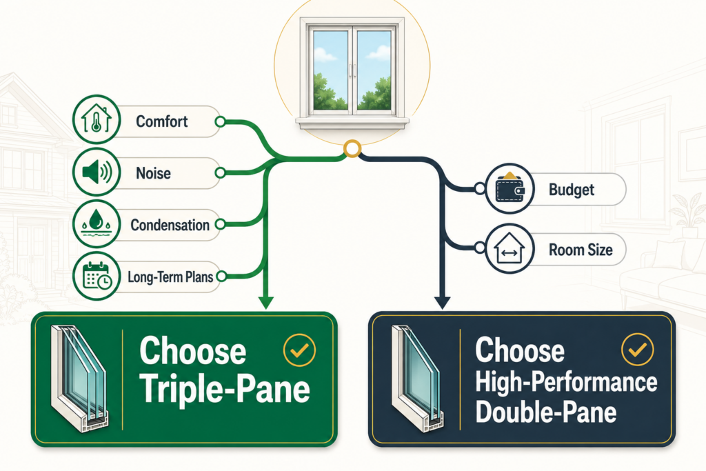 Decision guide for choosing double-pane or triple-pane windows
