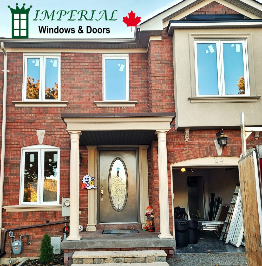 Imperial Windows & Doors installer completing a properly insulated replacement window installation in Toronto