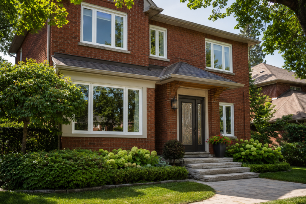 Completed window and entry door installation by Imperial Windows & Doors in Toronto