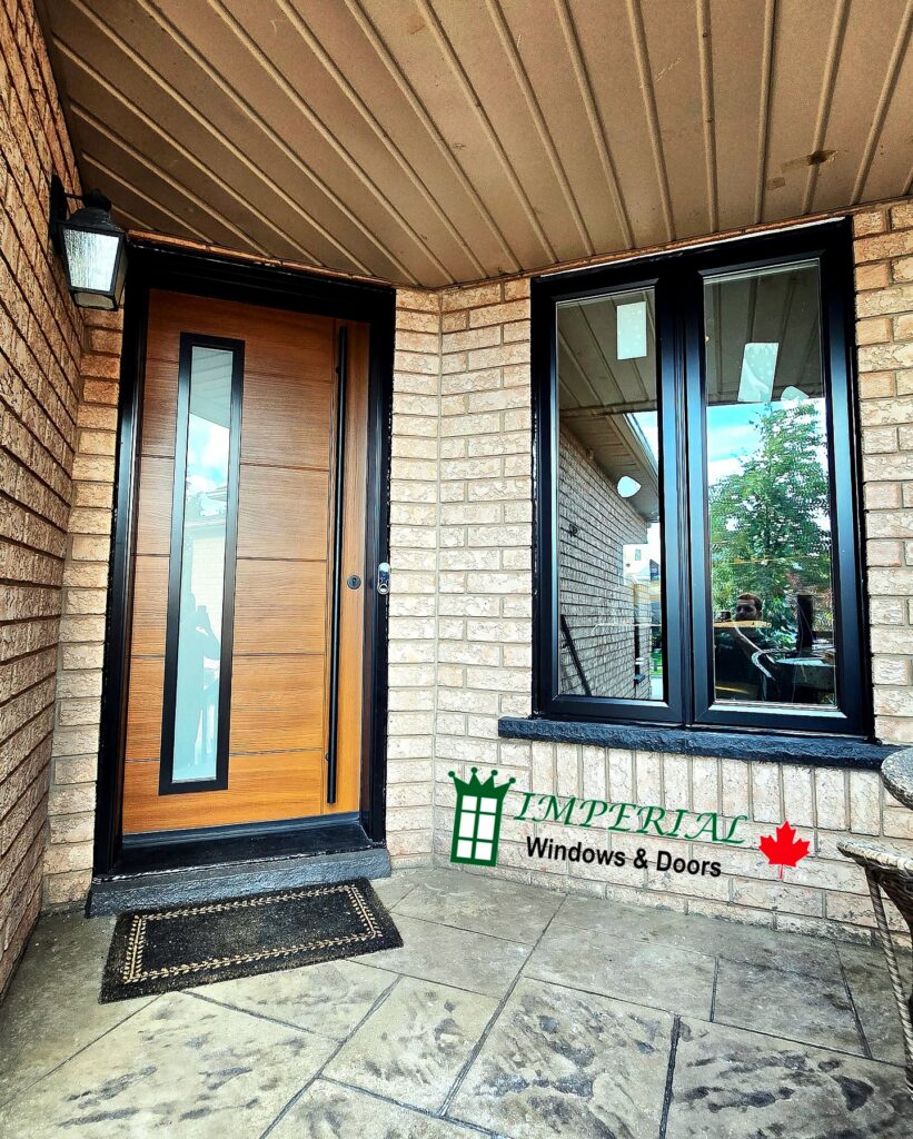 Replacement windows and entry door installed by Imperial Windows & Doors in Toronto