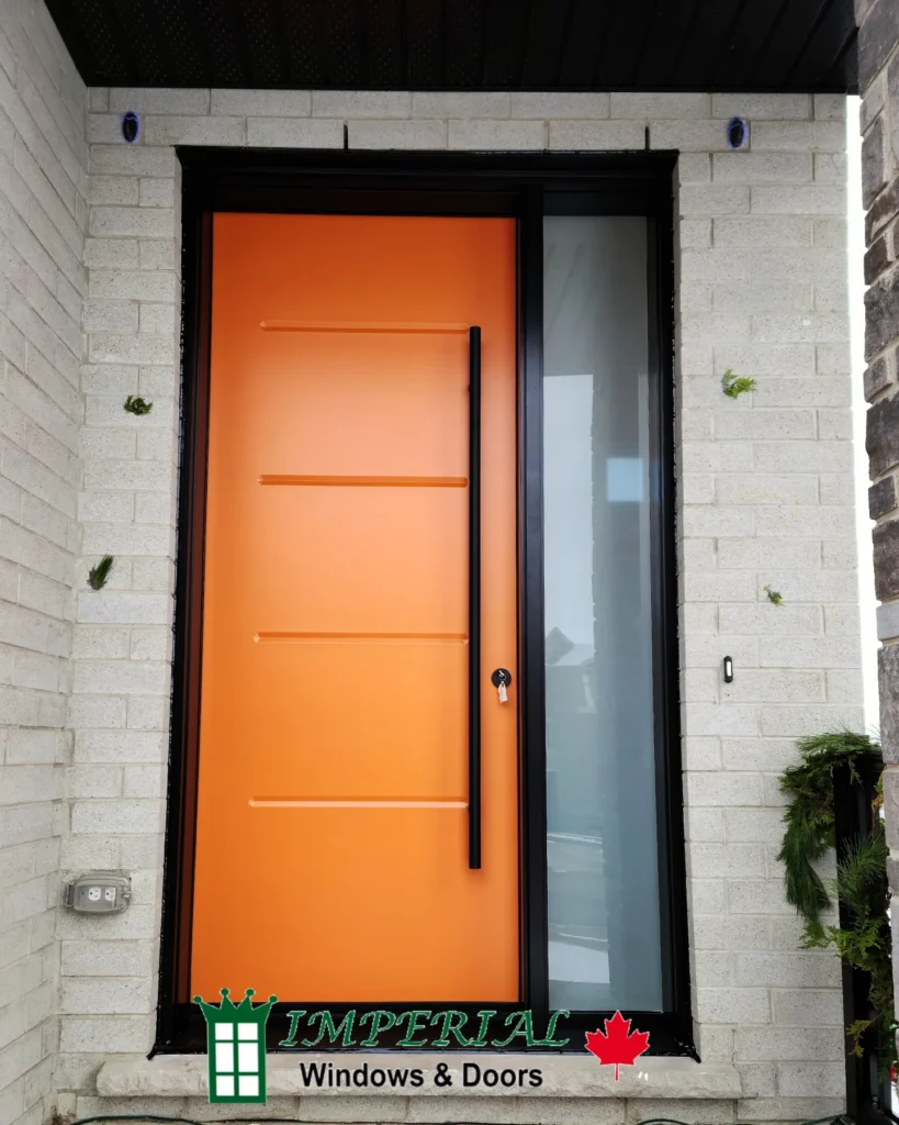Modern fiberglass entry door enhancing curb appeal on a Toronto home