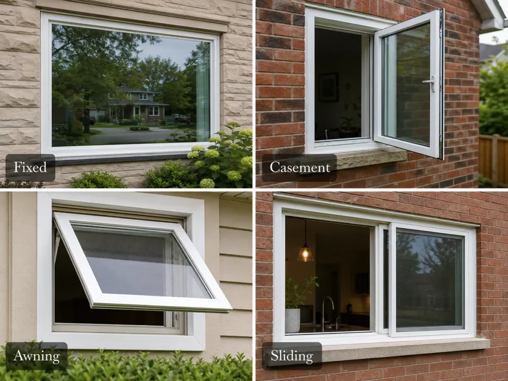 Fixed casement awning and sliding window styles for Toronto homes