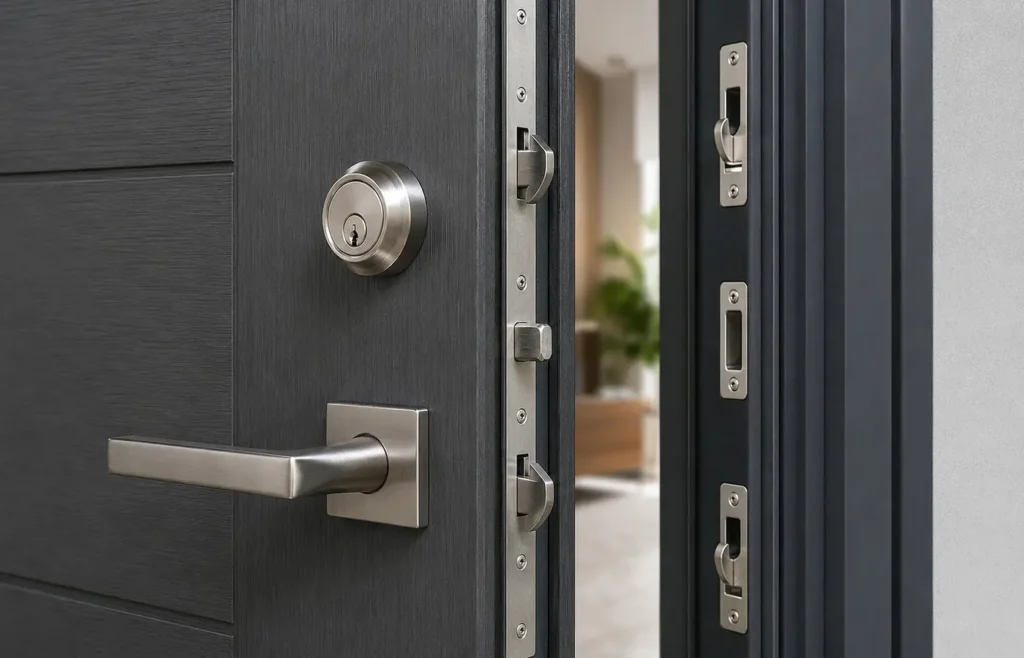 Secure deadbolt and multi-point locking system for an entry door
