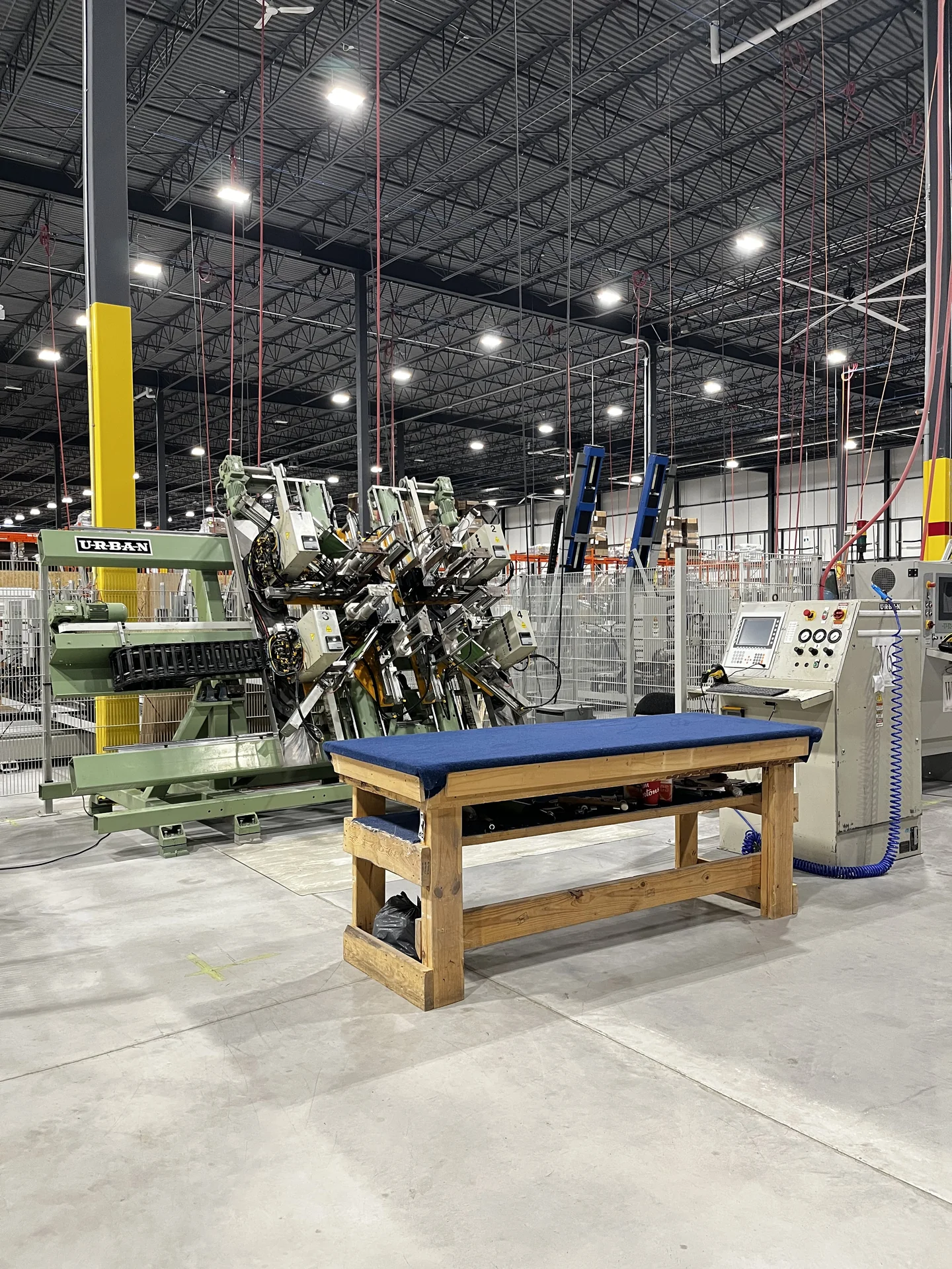 Equipment used in vinyl window frame manufacturing